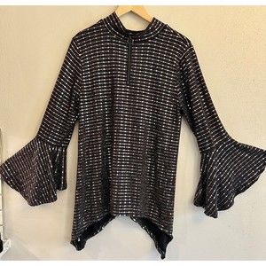 Midnight Velvet Black Gold Sequin Embellished  Sparkle‎ Knit Pant Set Size L